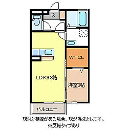 長野電鉄長野線 本郷駅 徒歩35分の賃貸アパート 2階1LDKの間取り