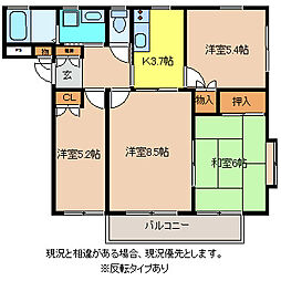 フラット七瀬 1階4Kの間取り