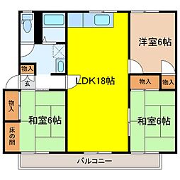 さくらハウス 2階3LDKの間取り