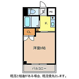 カスターニャ 2階1Kの間取り