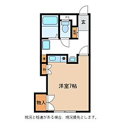徳間コーポ ワンルームの間取図画像