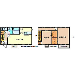 プリモ桜 2LDKの間取図画像