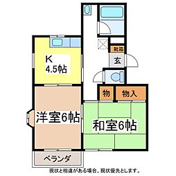 サンシャトー 2Kの間取図画像