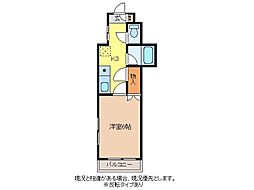 プモリハイツ南館 1Kの間取図画像