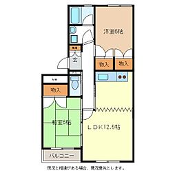 リトルアイランドB棟 2LDKの間取図画像