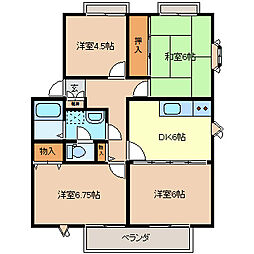 アメニティタウンK&KC 4DKの間取図画像