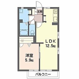 コーポいちよし2 1LDKの間取図画像