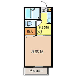 ラフィーネS.T.B 1Kの間取図画像