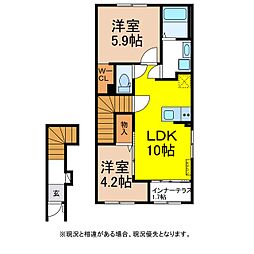 シェルル・城東 2LDKの間取図画像