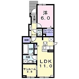 フィオーレコニファー 1LDKの間取図画像
