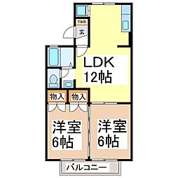 ヴィラ・エール 1階2LDKの間取り