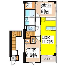 S.R―E.1 2階2LDKの間取り