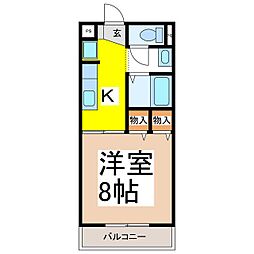 Aurora Shimada 1階1Kの間取り