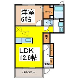パルメゾン　弐番館 2階1LDKの間取り