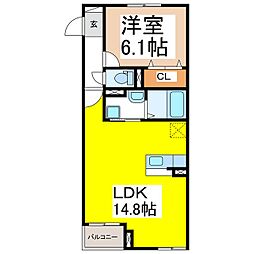 N・Sグランデ 1階1LDKの間取り