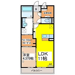 テルメ上山田 3階1LDKの間取り