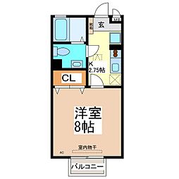 セジュールなつめ 1Kの間取図画像