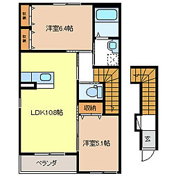 マロンハウス 2LDKの間取図画像