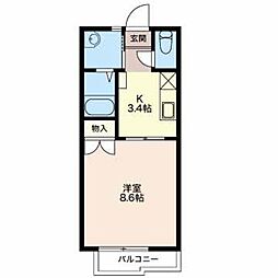 アーバンITO 1Kの間取図画像