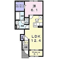 サイプレスフィル 1LDKの間取図画像