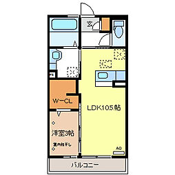 レイシスボッシェ 1LDKの間取図画像