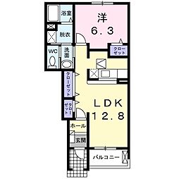 グランフィオーレA 1LDKの間取図画像