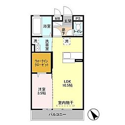 セジュールMH 1LDKの間取図画像