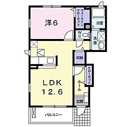 クラールA 1LDKの間取図画像