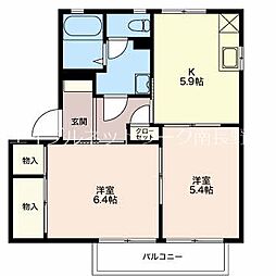 フレグランス・ファミーユ 2Kの間取図画像
