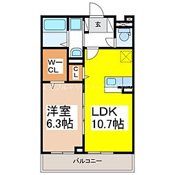 N・Sグランデ 1LDKの間取図画像