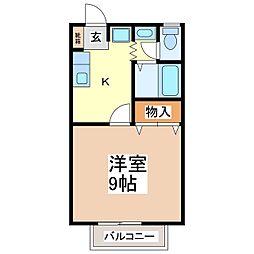 シャトレK 1Kの間取図画像