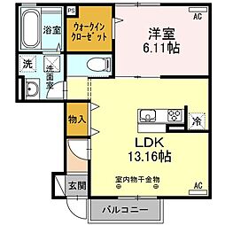 グランメゾン野池 1LDKの間取図画像