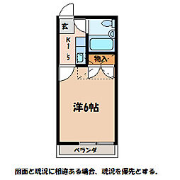 Bella Vitaエルム穂高 1階1Kの間取り