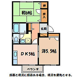 フレグランス大町D 2Kの間取図画像