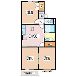 メゾンファイブ 3DKの間取図画像