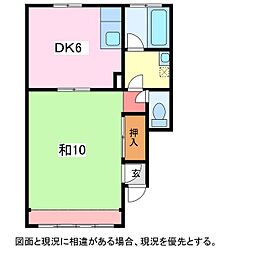 ハイツ高瀬 1DKの間取図画像