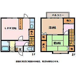 コーポ市川 2LDKの間取図画像