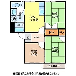 フレグランスコウキ 2階3DKの間取り