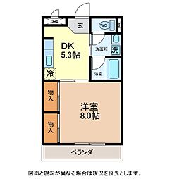 エスペランサ 2階1DKの間取り