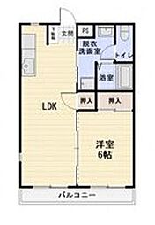 ツインパレスコイズミG 2階1LDKの間取り