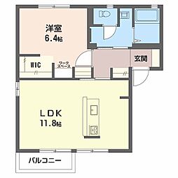 フォーレス砂田A 2Kの間取図画像