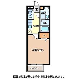 Bell西軽井沢 1Kの間取図画像