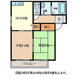 バリュージュMT1 2DKの間取図画像