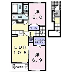 パルテノス西軽井沢2 2LDKの間取図画像