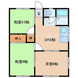 レインボー170 1階3DKの間取り