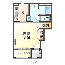 TAKE−G（テイクグラン） 1階1Kの間取り