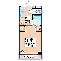コーポあじさい 1階1Kの間取り
