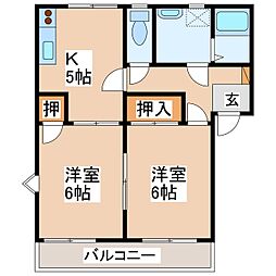 フレグランスユーB 2Kの間取図画像