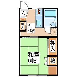 ハイツエール 1Kの間取図画像