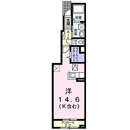 カーサケイファイブ 1Kの間取図画像